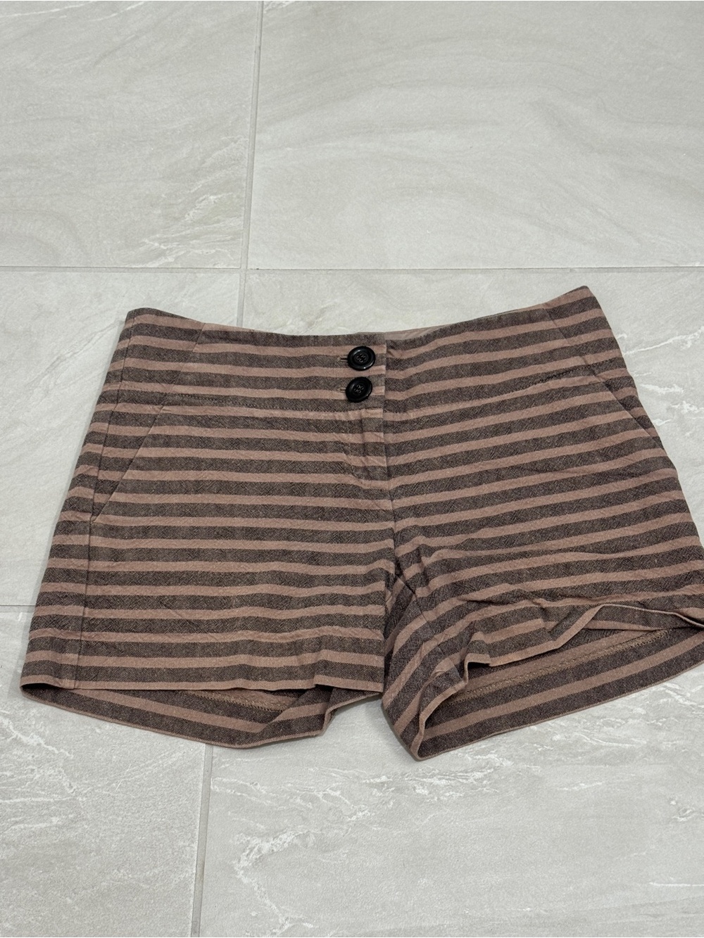 The Limited Y2K Brown Striped High-Waist Shorts Indie Sleeze Grunge